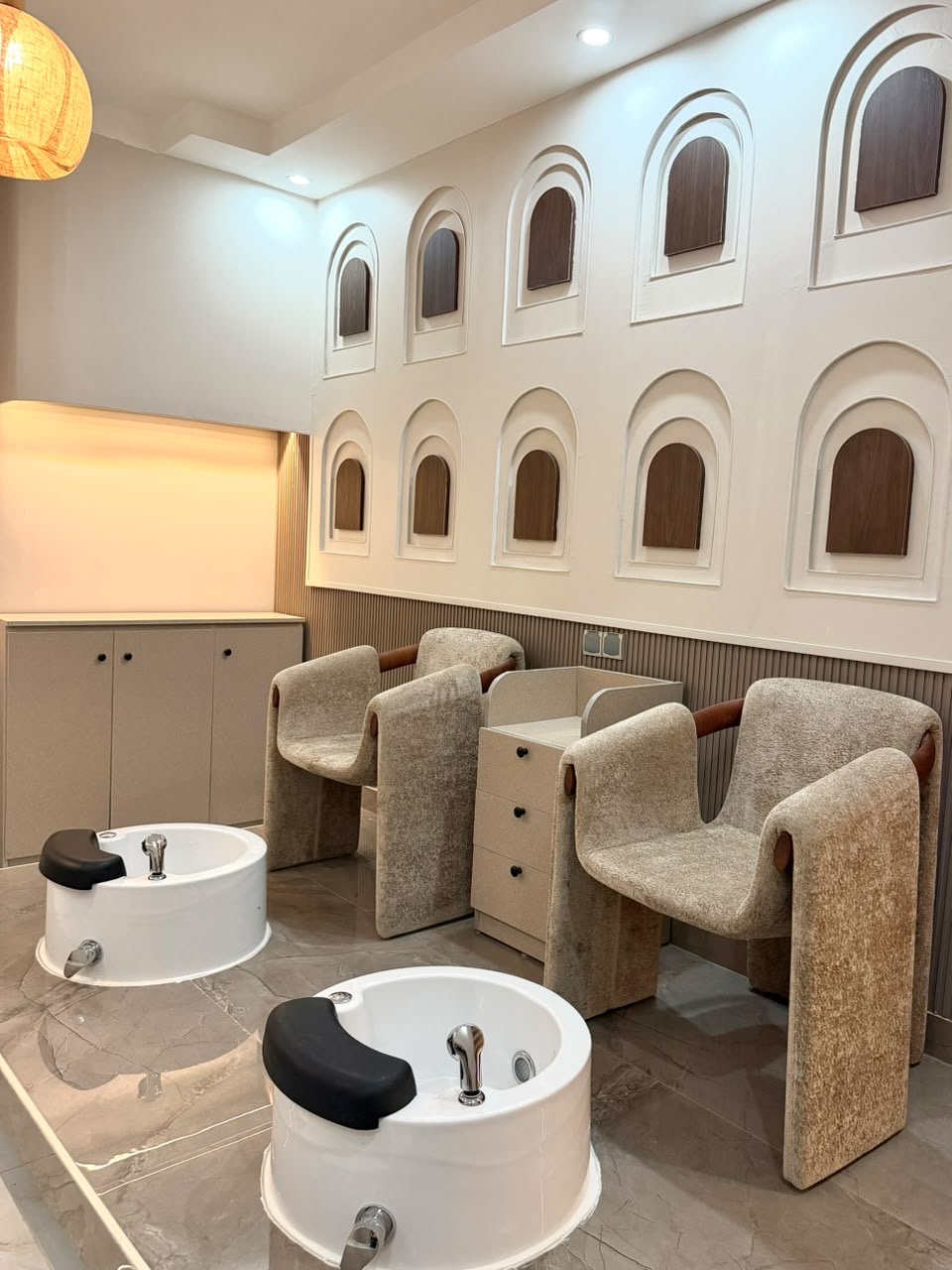 Espace pédicure du salon Indiliah Beauty à Ouakam