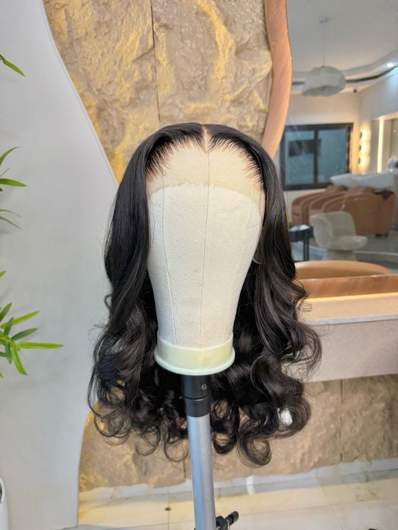 Perruque Fatima — body wave noire 26 pouces, lace HD 13x4